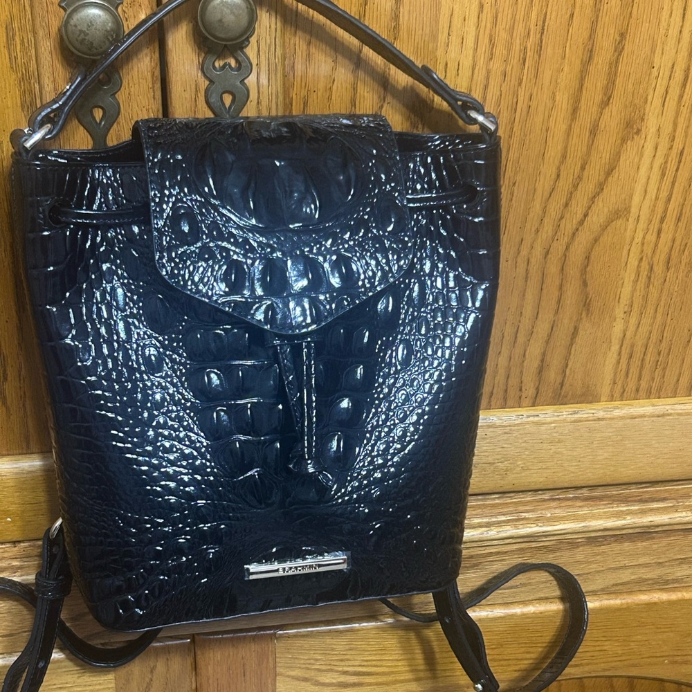 NEW WITHOUT TAGS BRAHMIN BLACK BACKPACK PURSE